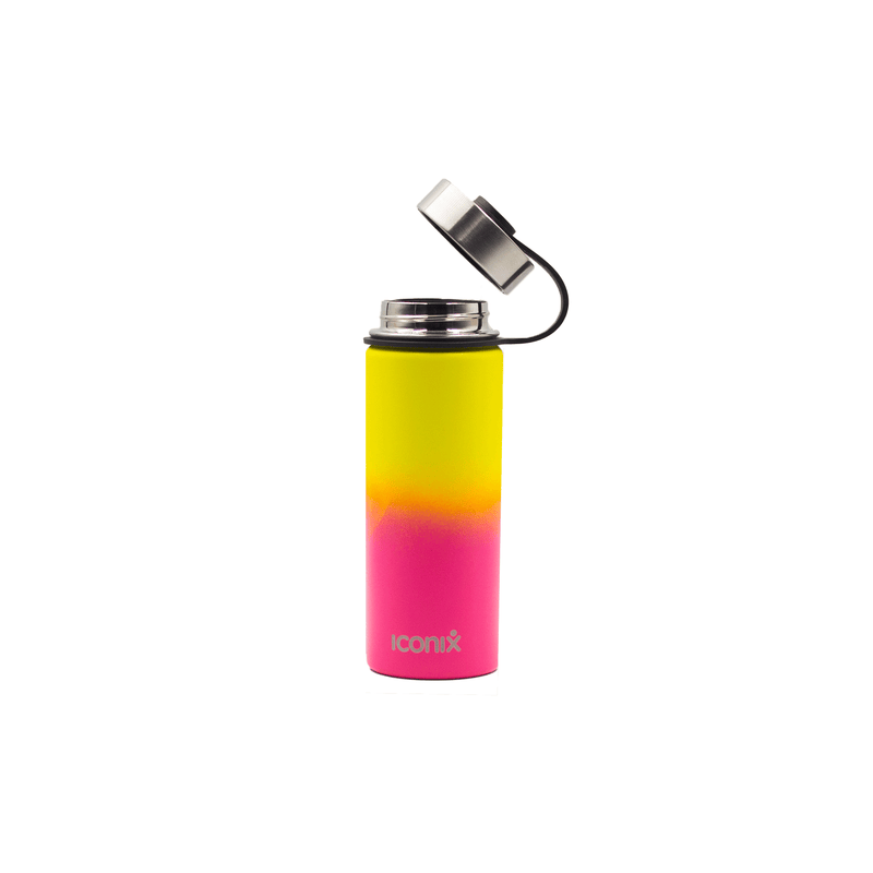 Iconix Yellow and Pink Stainless Steel Hot and Cold Flask - Stainless Steel Lid Stainless Steel Flasks Iconix 540ml 