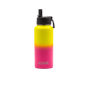 Iconix Yellow and Pink Stainless Steel Hot and Cold Flask - Straw Lid Bottles and Flasks Iconix 