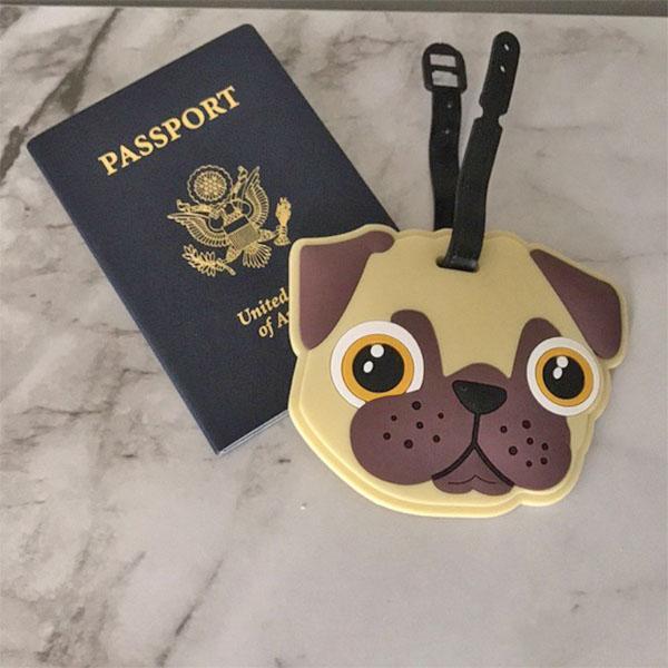 Pug luggage tag clearance