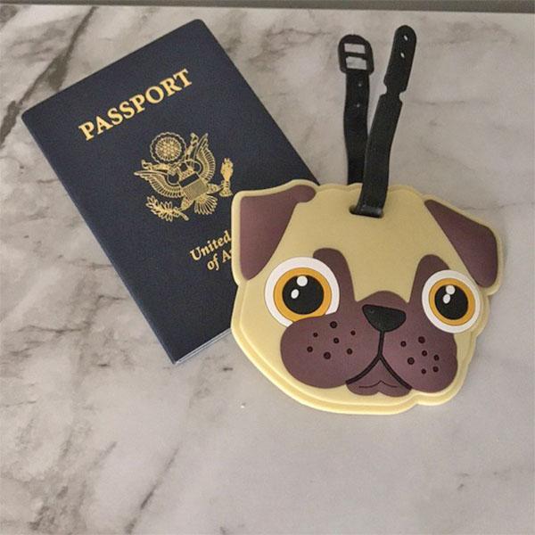 Individual Animal Travel Luggage Tag Iconix Pug 