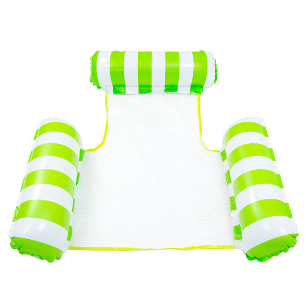 Inflatable Pool Hammock Lounger Chair - Lime Green Striped Pool Accessories Iconix 