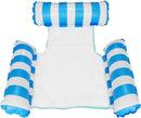 Inflatable Pool Hammock Lounger Chair - Sky Blue Striped Pool Accessories Iconix 