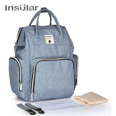 Insular Mommy Nappy Bag Backpack with wipe case Kids Iconix Denim Blue 
