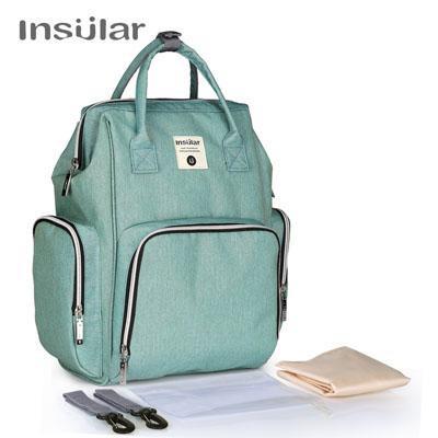Insular Mommy Nappy Bag Backpack with wipe case Kids Iconix Green 