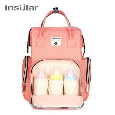 Insular Mommy Nappy Bag Backpack with wipe case Kids Iconix Peach 
