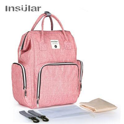 Insular Mommy Nappy Bag Backpack with wipe case Kids Iconix Pink 