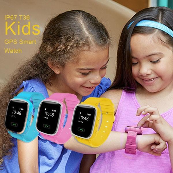 IP67 T36 Kids GPS Smart Watch - Water Resistant | Blue, Yellow or Pink Smart Watches Iconix 