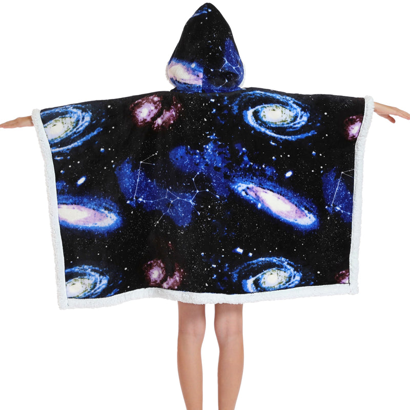 Kids 2 in 1 Galactic Hooded Poncho Blanket Kids Blanket Hoodies Iconix 