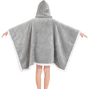 Kids 2 in 1 Light Grey Hooded Poncho Blanket Kids Blanket Hoodies Iconix 