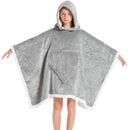 Kids 2 in 1 Light Grey Hooded Poncho Blanket Kids Blanket Hoodies Iconix 