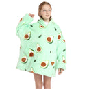 Kids Avocado Oversized Plush Blanket Hoodie Kids Blanket Hoodies Iconix 