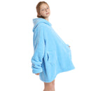 Kids Blue Owl Oversized Plush Blanket Hoodie Kids Blanket Hoodies Iconix 