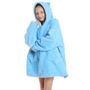 Kids Blue Owl Oversized Plush Blanket Hoodie Kids Blanket Hoodies Iconix 