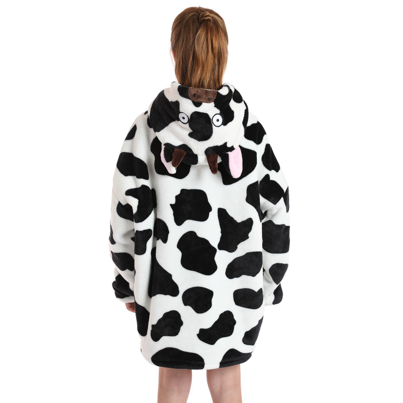 Kids Cheeky Cow Oversized Plush Blanket Hoodie Kids Blanket Hoodies Iconix 