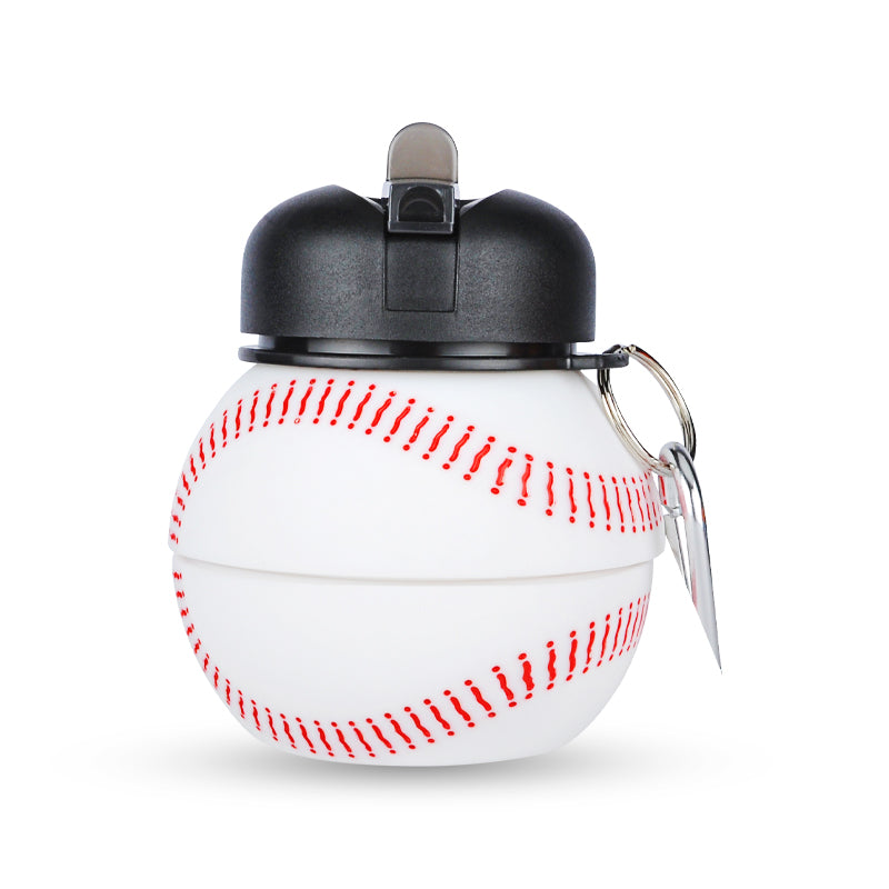 Kids Collapsible Silicone Water Bottle - Baseball Iconix 