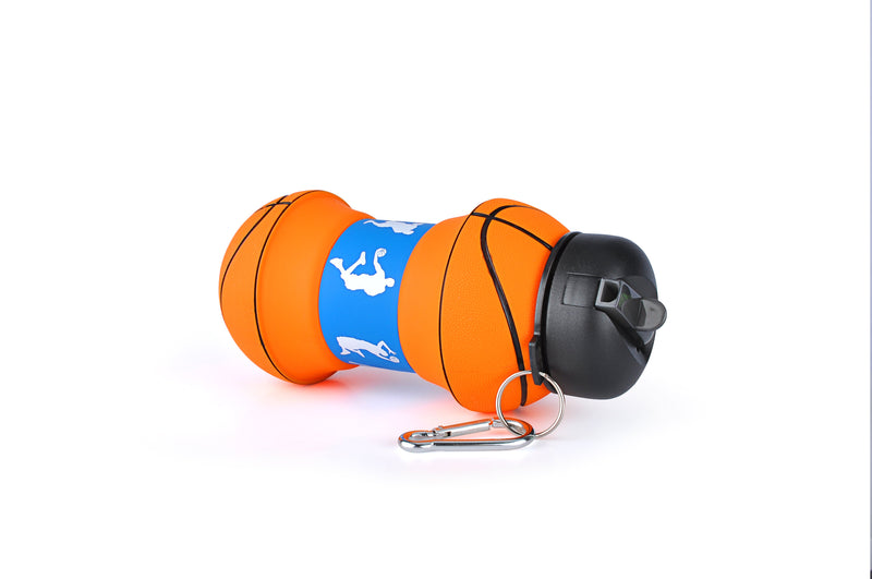 Kids Collapsible Silicone Water Bottle - Basketball Bottles and Flasks Iconix 