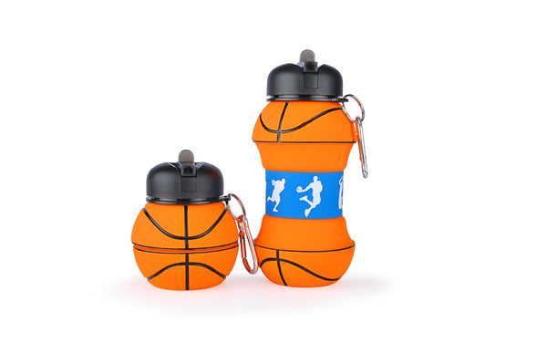 Kids Collapsible Silicone Water Bottle - Basketball Bottles and Flasks Iconix 