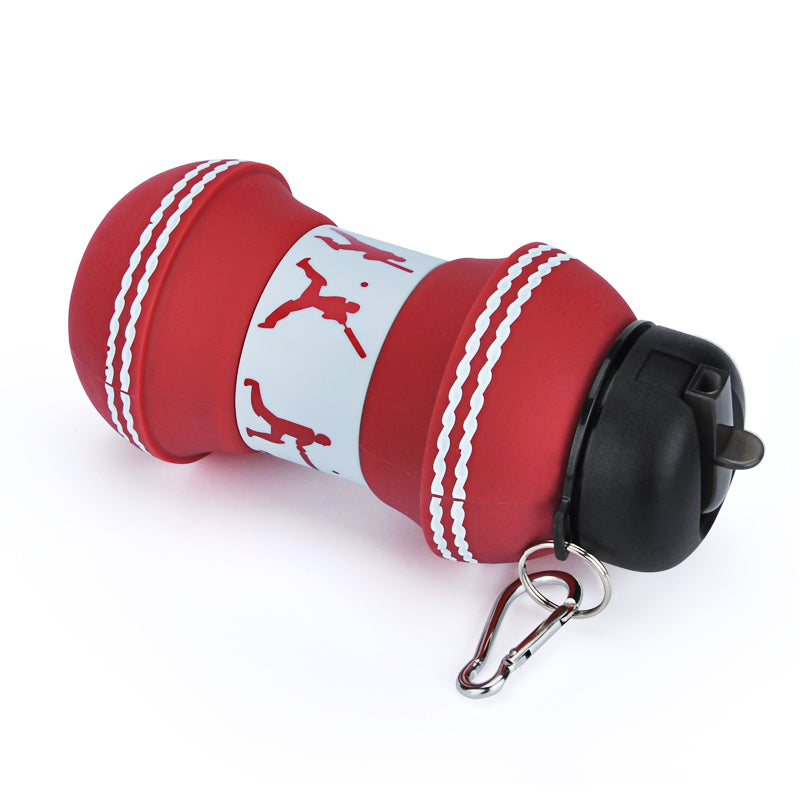 Kids Collapsible Silicone Water Bottle - Cricket Ball Iconix 
