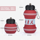 Kids Collapsible Silicone Water Bottle - Cricket Ball Iconix 