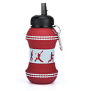 Kids Collapsible Silicone Water Bottle - Cricket Ball Iconix 