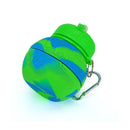 Kids Collapsible Silicone Water Bottle - Global Blue and Green Iconix 