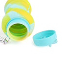 Kids Collapsible Silicone Water Bottle - Green and Blue Doughnut Iconix 