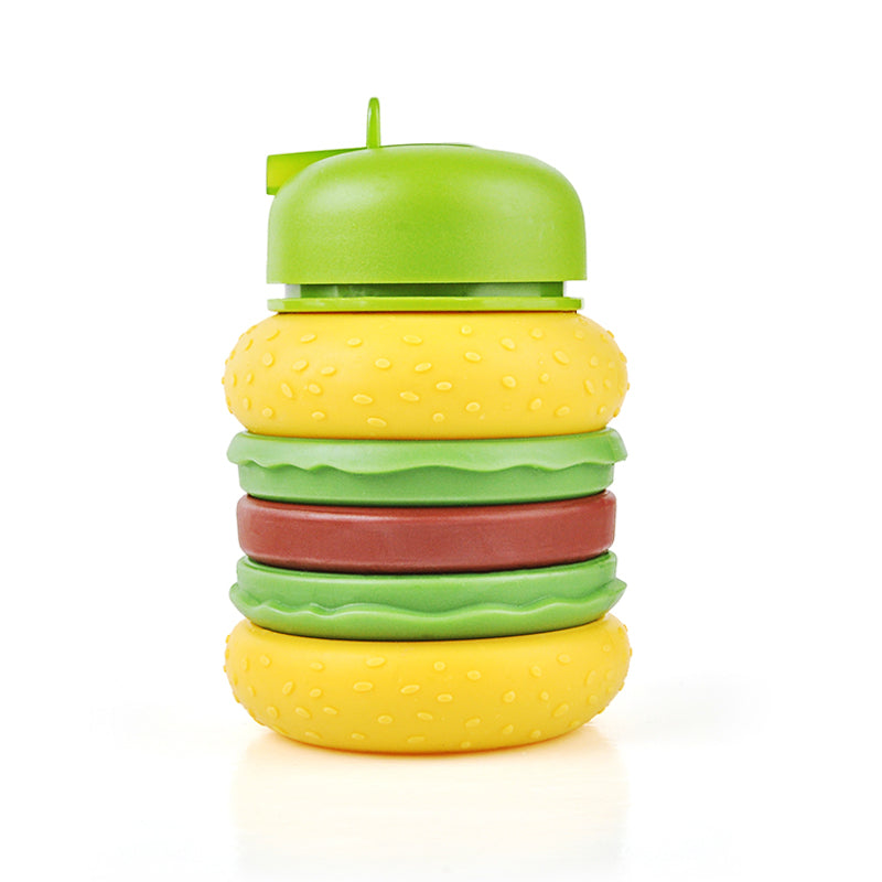 Kids Collapsible Silicone Water Bottle - Hamburger Iconix 