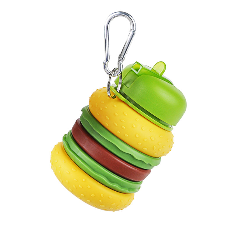 Kids Collapsible Silicone Water Bottle - Hamburger Iconix 