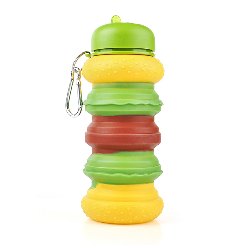 Kids Collapsible Silicone Water Bottle - Hamburger Iconix 