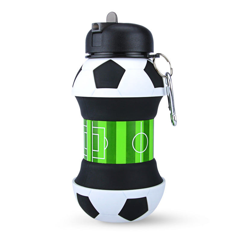 Kids Collapsible Silicone Water Bottle - Soccer Ball Iconix 