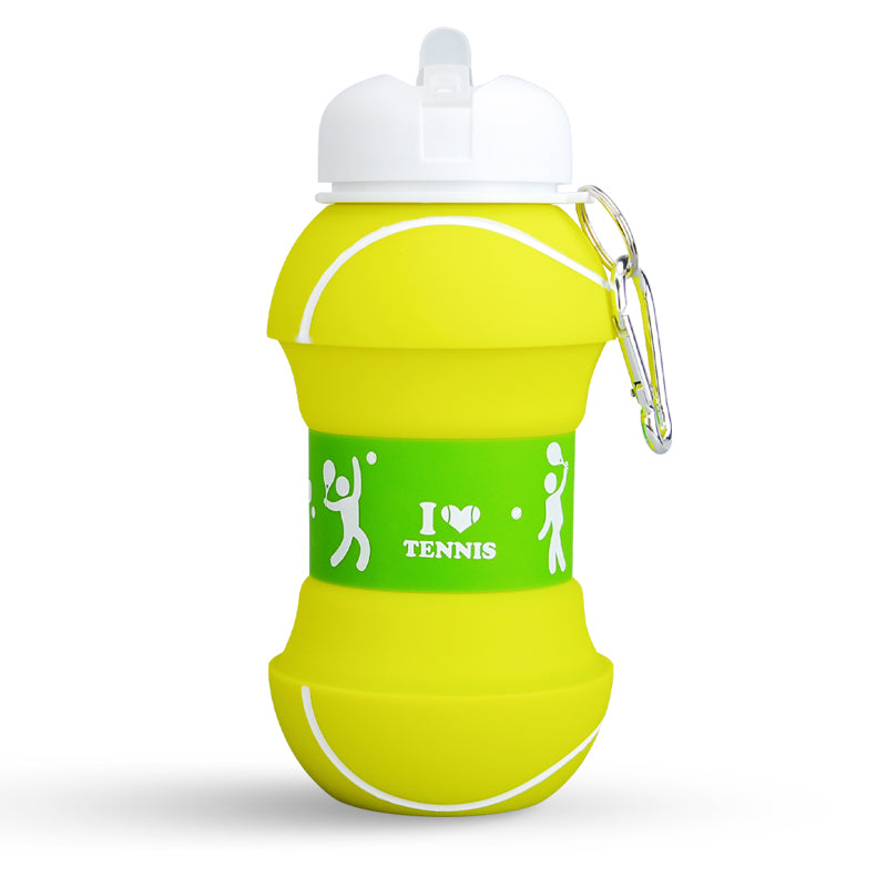 Kids Collapsible Silicone Water Bottle - Tennis Ball Iconix 