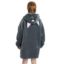 Kids Dark Grey Dog Oversized Plush Blanket Hoodie Kids Blanket Hoodies Iconix 