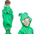 Kids One Piece Animal Raincoat - Green Frog Iconix 
