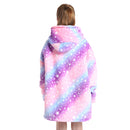 Kids Pink and Purple Stripe Oversized Plush Blanket Hoodie Kids Blanket Hoodies Iconix 