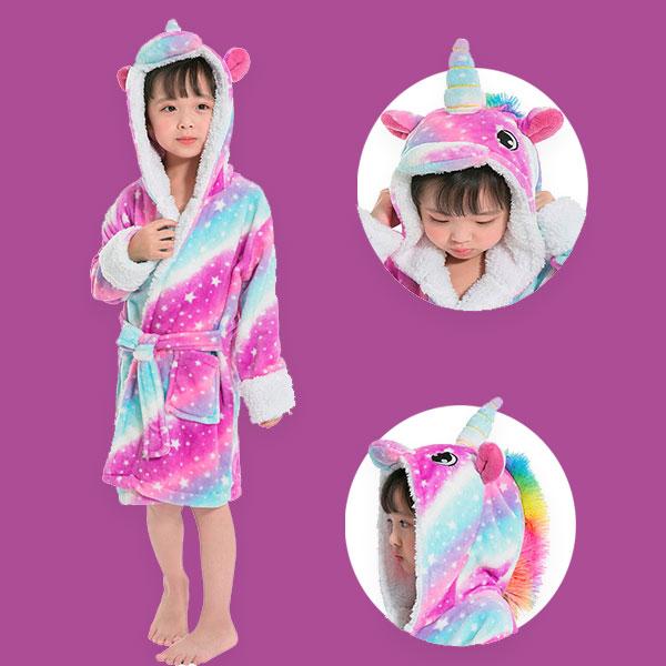 Kids Pink & Blue Starry Unicorn Gown Fashion Iconix 