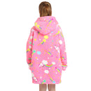 Kids Pink Sky Unicorn Oversized Plush Blanket Hoodie Kids Blanket Hoodies Iconix 