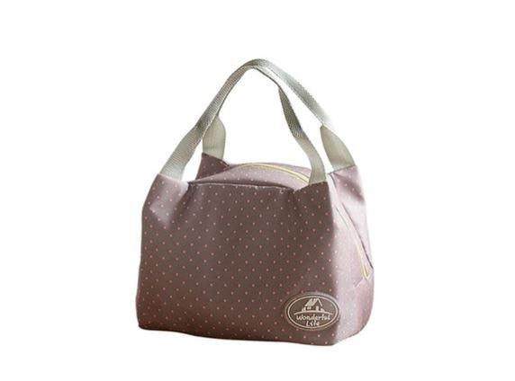 Kids Portable Insulated Thermal Lunch Bag Kids Iconix Brown dots 