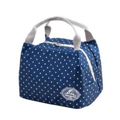 Kids Portable Insulated Thermal Lunch Bag Kids Iconix Navy Blue dots 
