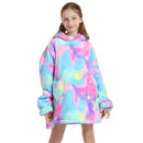 Kids Spectrum Splash Oversized Plush Blanket Hoodie Kids Blanket Hoodies Iconix 