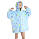 Kids Unicorn on The Moon Oversized Plush Blanket Hoodie Kids Blanket Hoodies Iconix 