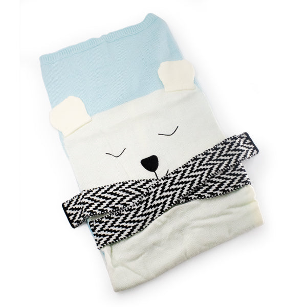 Knitted Baby Bear Blanket nursery Iconix 