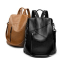 Ladies 3-Way Anti-Theft PU Leather Zipper Backpack - 1993 womens bags Iconix 