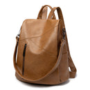 Ladies 3-Way Anti-Theft PU Leather Zipper Backpack - 1993 womens bags Iconix 