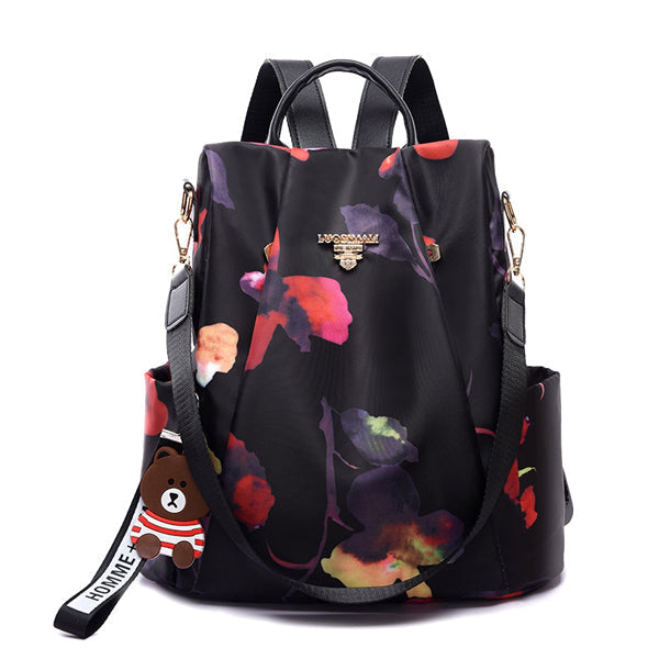 Ladies 3-Way Water-Resistant Anti-Theft Backpack - Flowered Finesse womens bags Iconix 