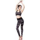 Ladies Black Fern Yoga Set Activewear | HK207 Leggings Iconix 