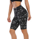 Ladies Marble Black Bike Shorts with Pocket | UP56 Women's Shorts Iconix 