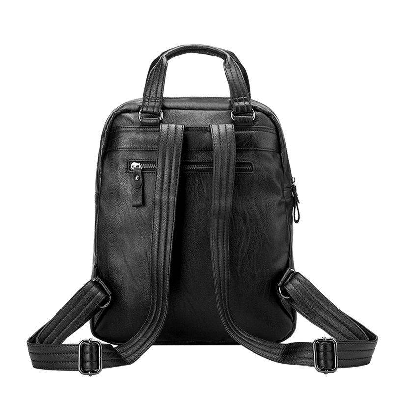 Ladies PU leather Anti-Theft Backpack - Black Professional - F9078 Women's Backpacks Iconix 