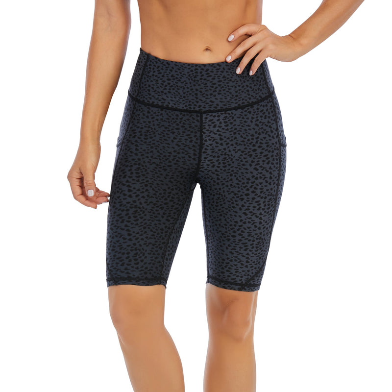 Ladies Spotted Grey Bike Shorts with Pocket | UP49 Women's Shorts Iconix 