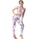Ladies White Floral Yoga Set Activewear | HK211 Leggings Iconix 
