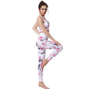Ladies White Floral Yoga Set Activewear | HK211 Leggings Iconix 